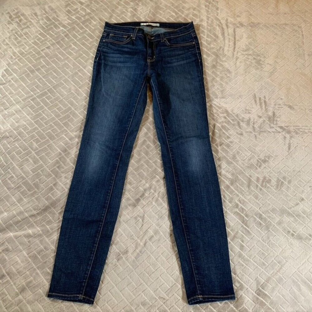 J Brand Womens 28 Denim Jeans Blue Skinny Dark Wash Low Rise Stretch - Picture 1 of 13